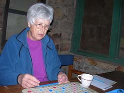 Scrabble on the porch