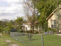 A lot of houses had chain link fences